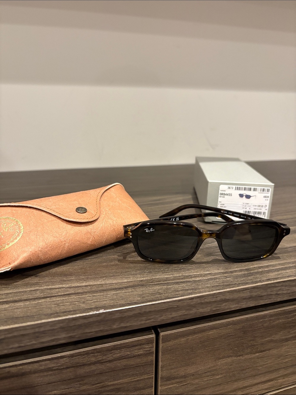 Ray-Ban Tortoiseshell Frame Sunglasses with Black Lenses